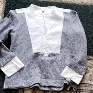 J.Crew Light Grey Cotton Tunic with White Trim